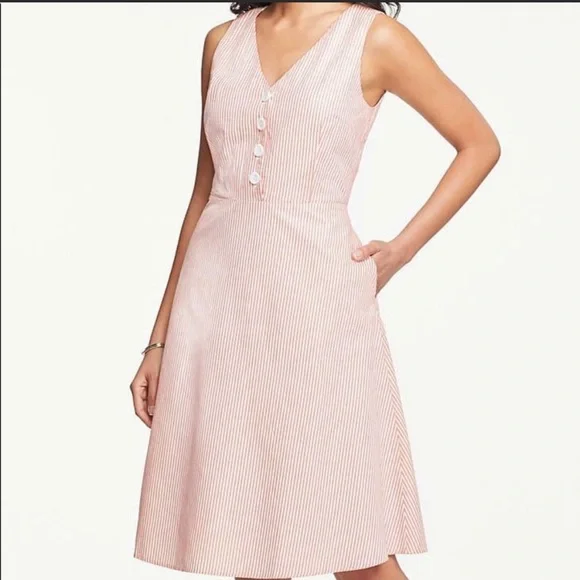 ann taylor striped flare dress Boho Beaded Lace Bell Sleeves Fit and Flare Wedding Gown main image 0